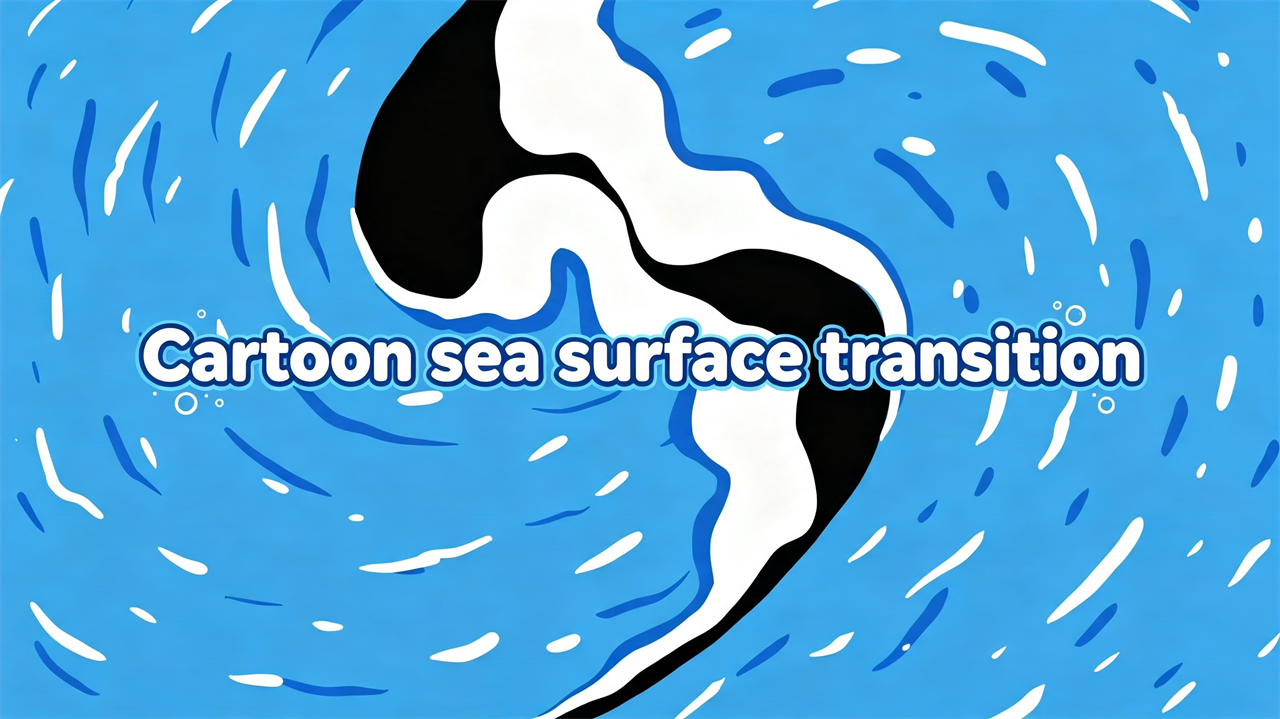 卡通流体海面海浪水花转场