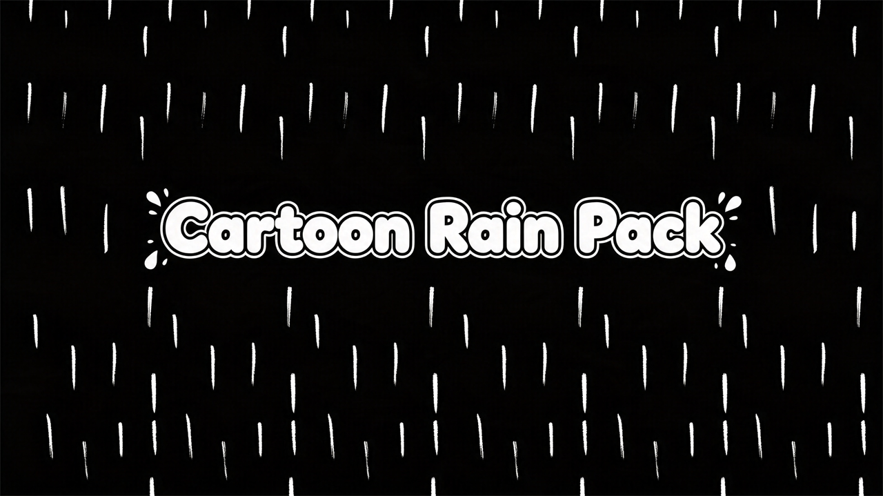 卡通下雨降雨